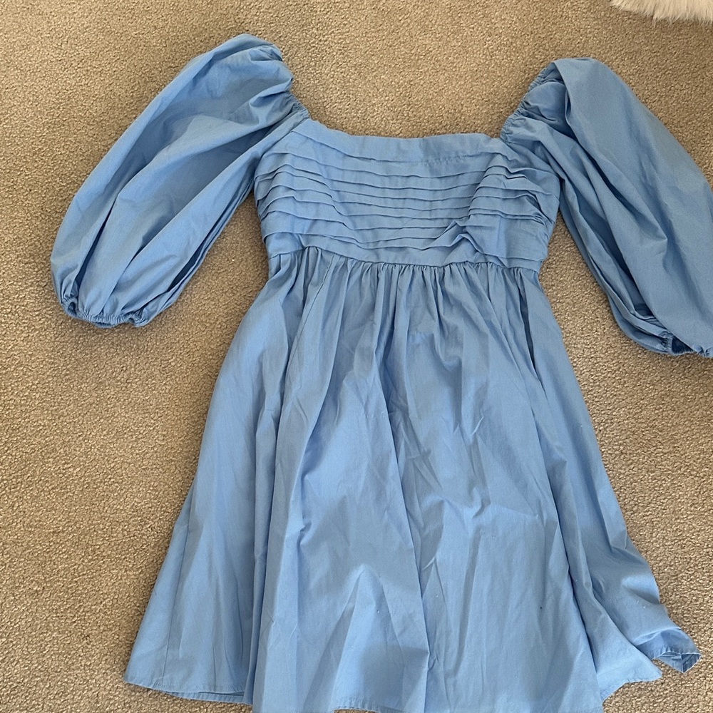 Abercrombie & Fitch Light Blue Puff Sleeve Dress XS
